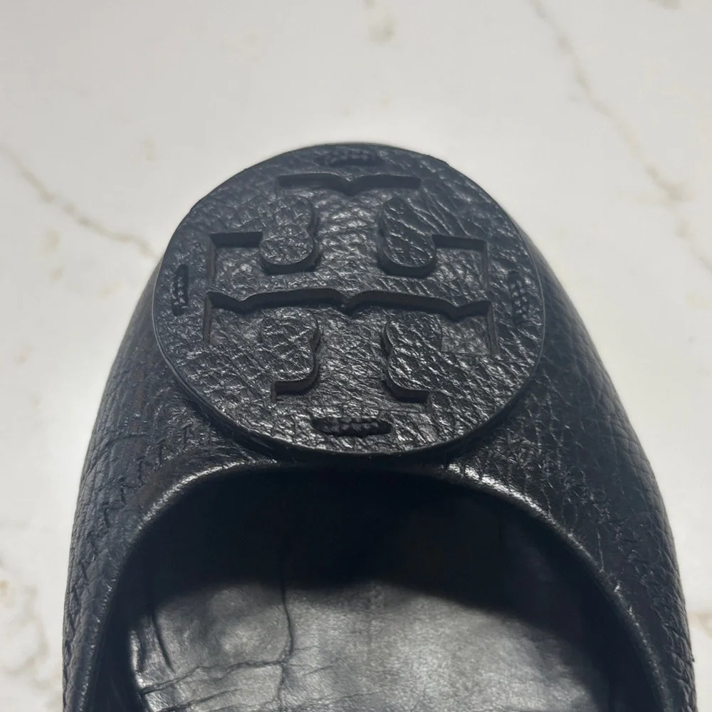 Tory Burch Black Textured Flats